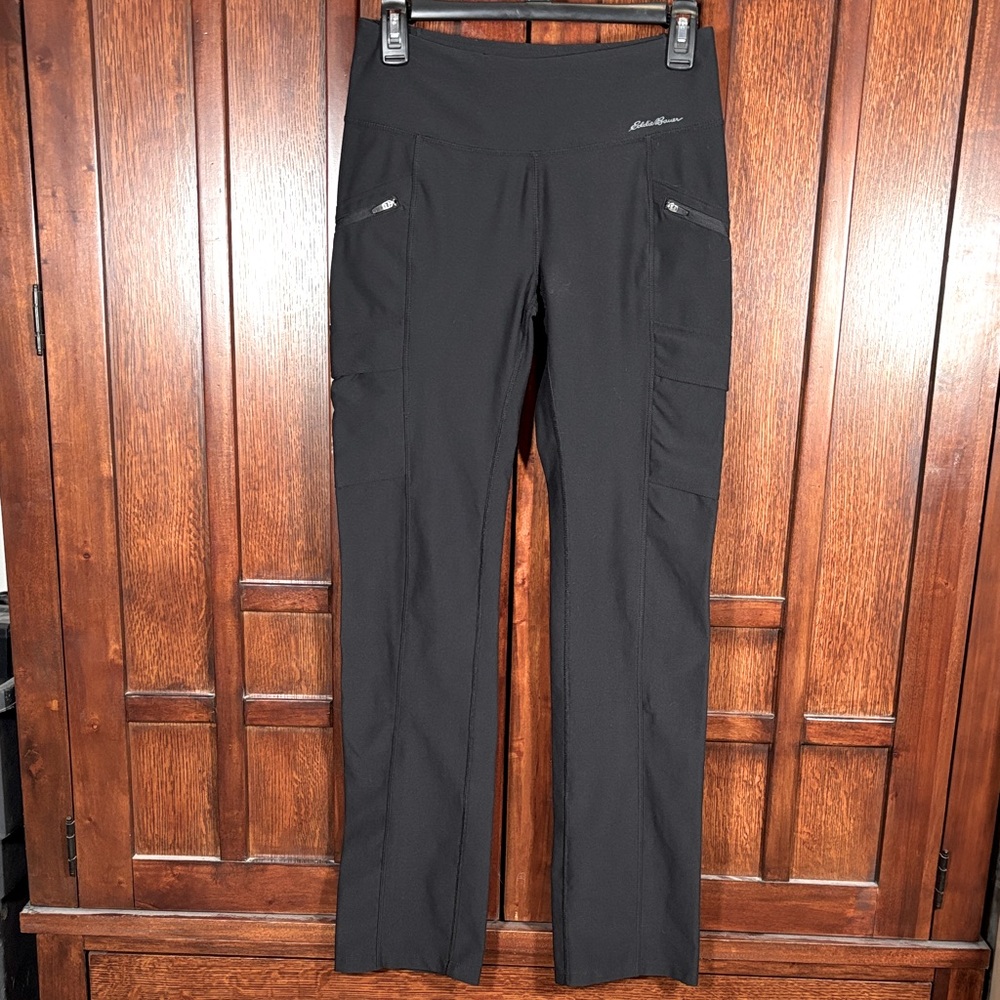 Eddie Bauer Women's Black Trail Tight High-Rise Straight Leg Pants - Size Small